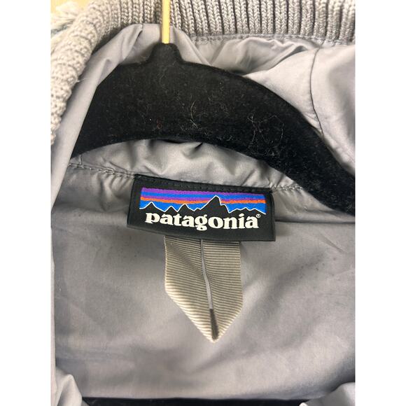 Patagonia Gray Hooded Fleece Vest Full Zip Soft Pile Women’s Medium - Picture 5 of 7